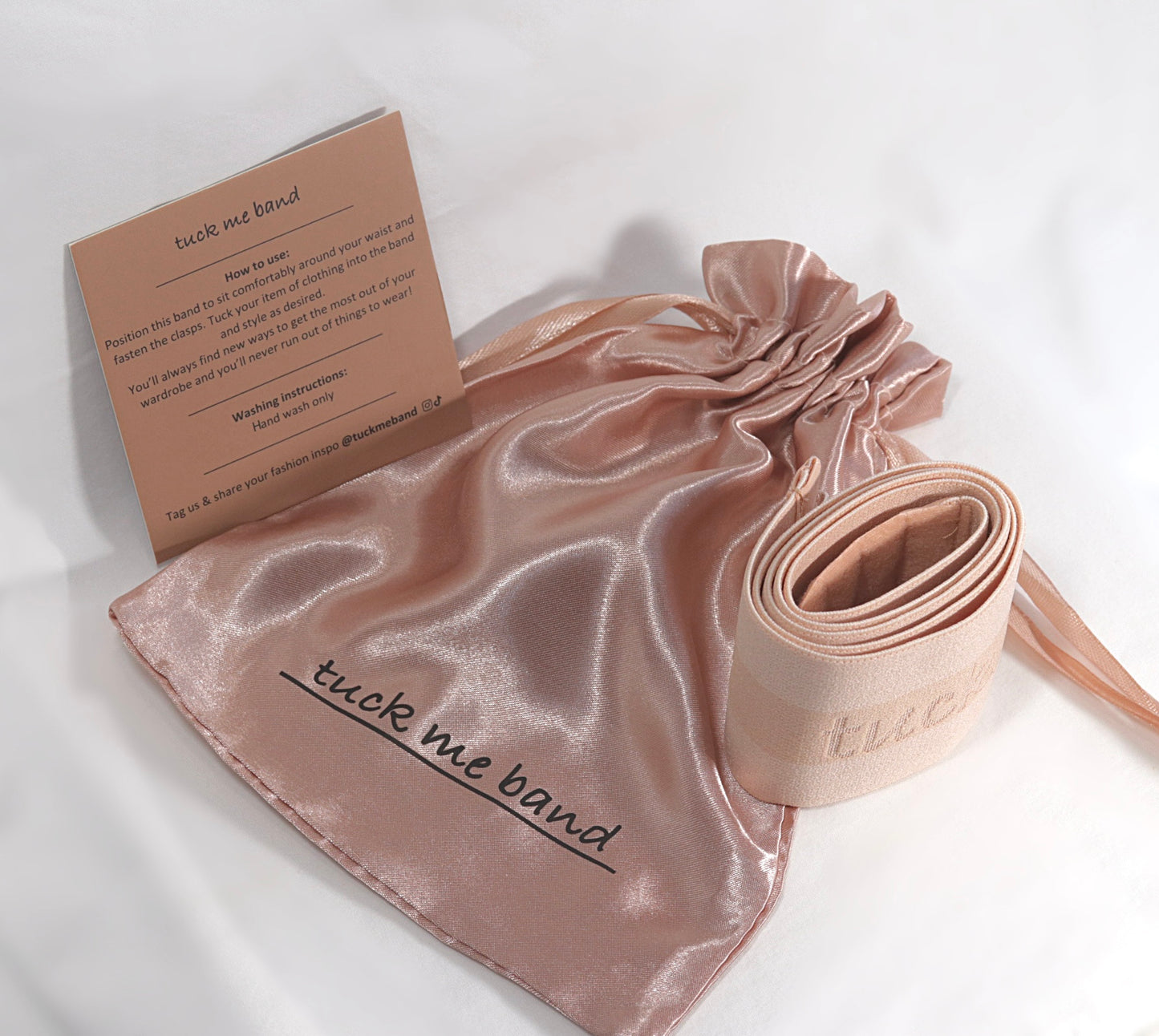TUCK ME BAND - adjustable elastic belt to crop or tuck in your clothing - the ultimate fashion hack accessory